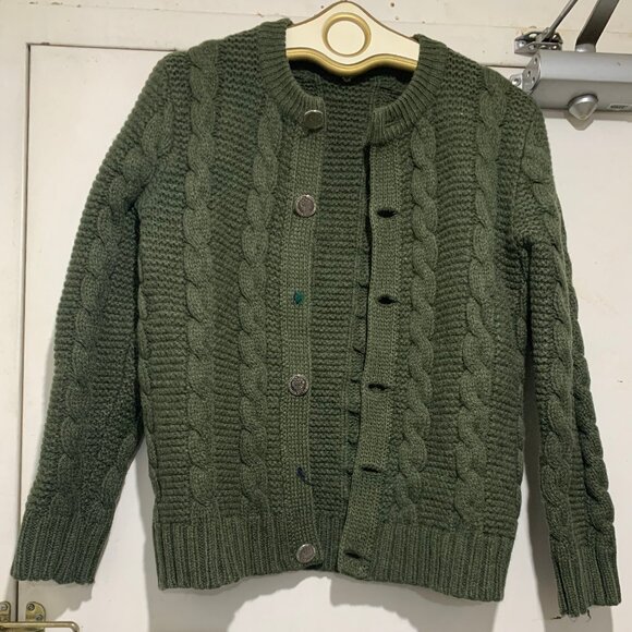 VINTAGE HEAVYWEIGHT CABLE KNIT SWEATER CARDIGANS SIZE M - Picture 6 of 12